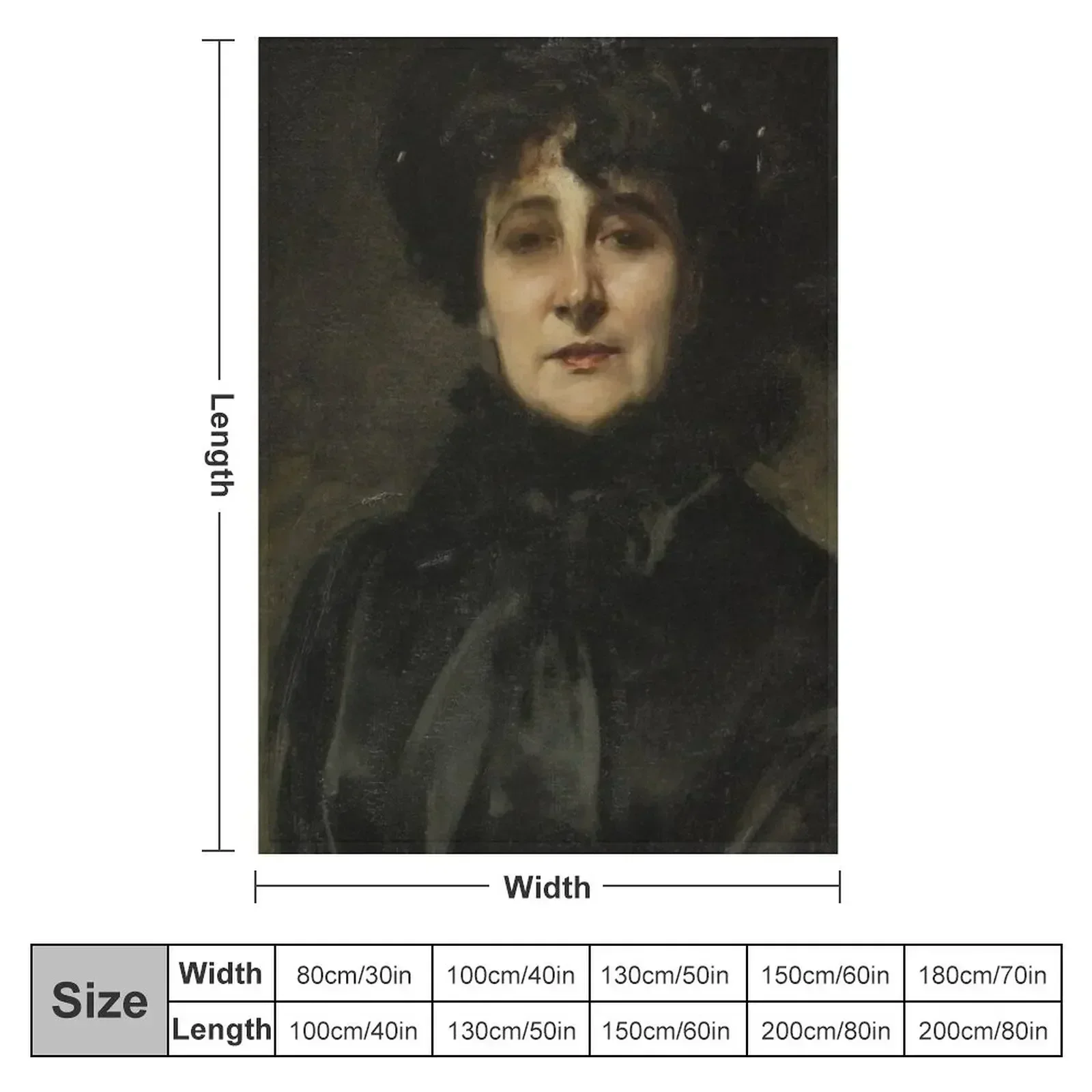 Portrait de Madame Allouard-Jouan (ca. 1884) by John Singer Sargent Throw Blanket
