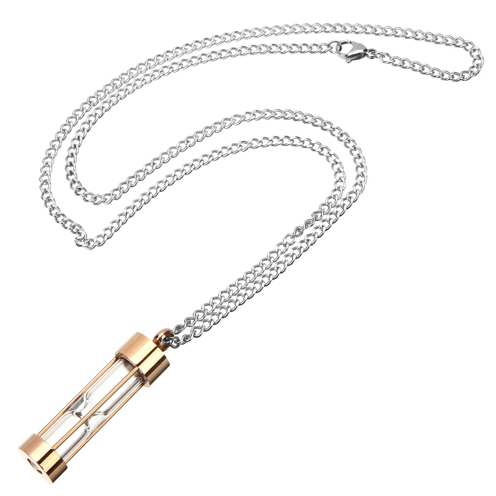 

Stainless Steel Hourglass Vial Urn Necklace for Women Keepsake Cremation Jewelry to Store Ashes Lightweight Pendant for Human