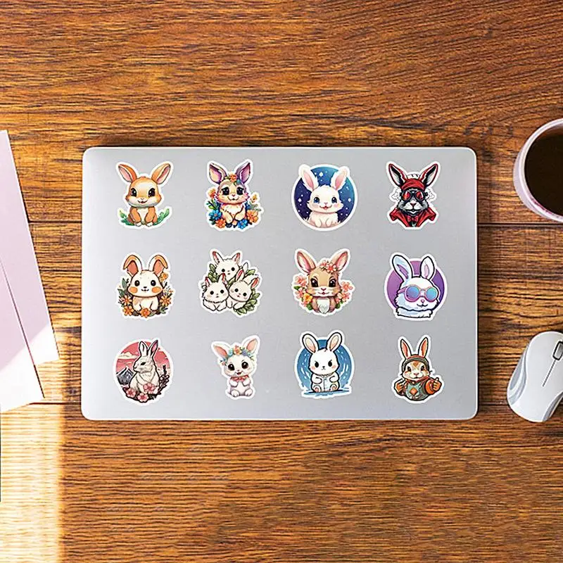 Cute Animal Stickers For Journaling Bunny Easter Cute Stickers 50x Funny Aesthetic Animal Decals Waterproof For Water Bottles