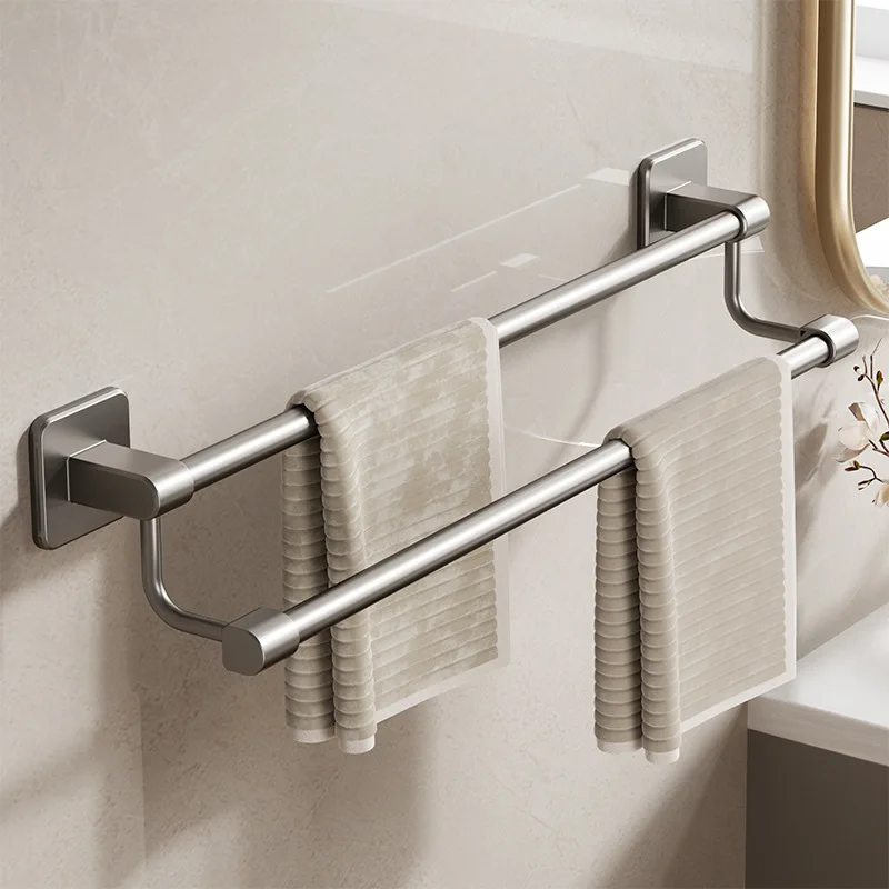 Toilet Towel Rack - No-drilling Bathroom Multi-level Single Pole Double Pole Kitchen Toilet Washroom Storage Hanging Rack