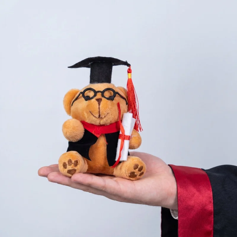 6 Mini Graduation Bear Stuffed Animals 4.7-inch Small Plush Bear Straps with Certificates and Hats for Graduation Ceremony Party