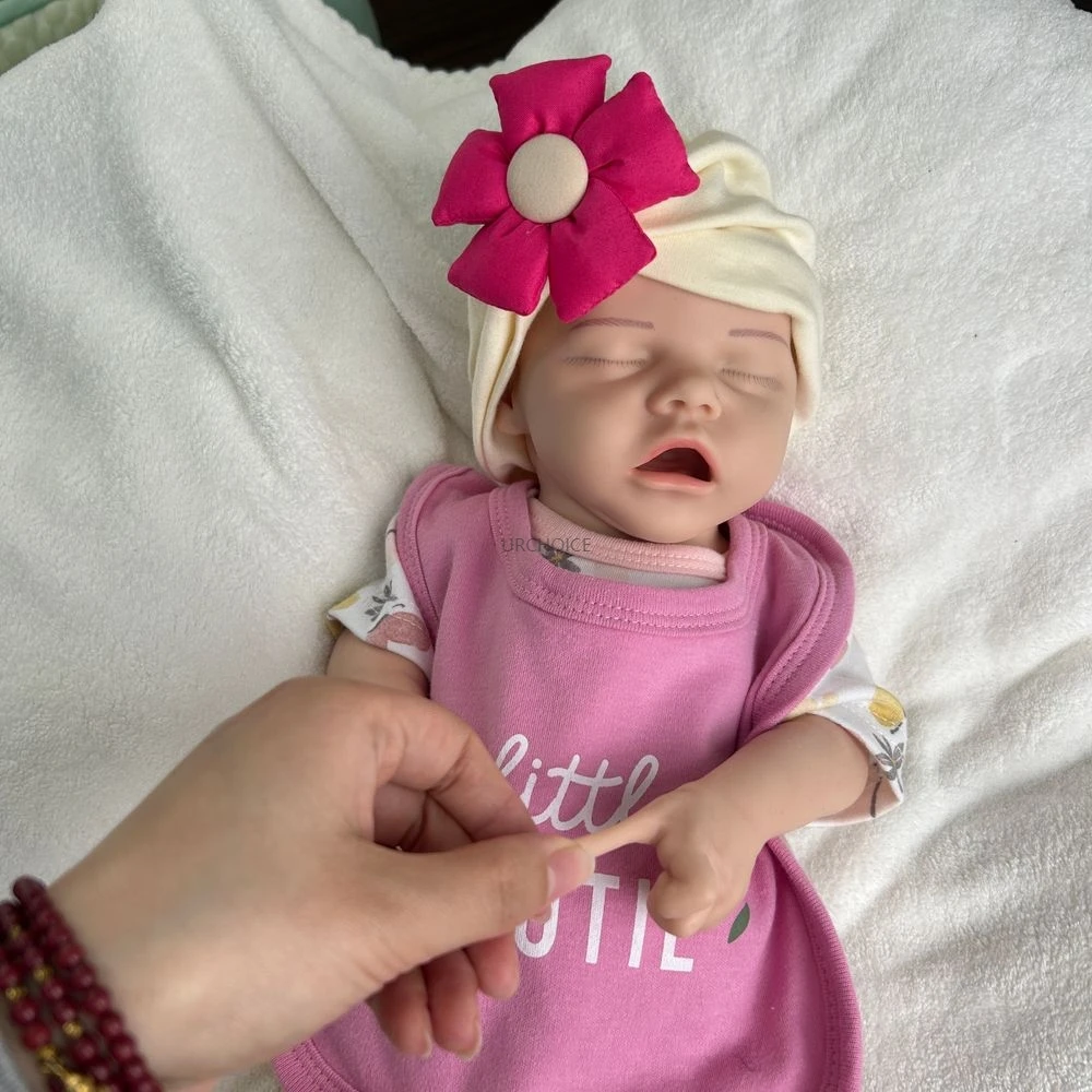 18 pouces corps complet en silicone doux renaît bébé fille détail réaliste caractéristiques poupée bébé lavable cadeau de Noël romantique