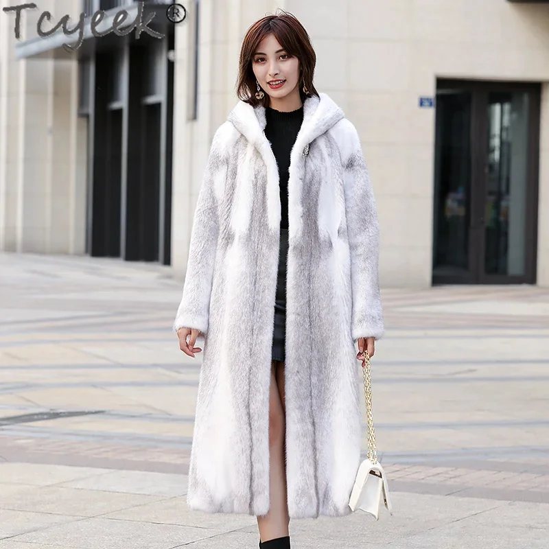 

Cross Tcyeek Mink Natural Fur Coat Women Elegant Winter Women's Jacket 2024 Mid-long High-end Real Jackets Woman Clothes