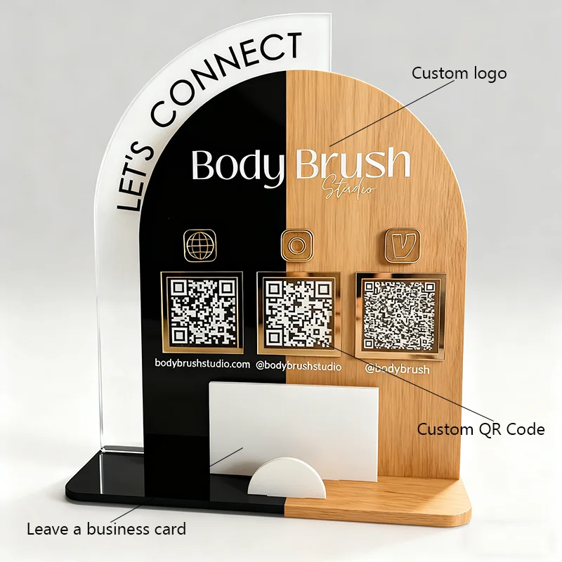 

Plexiglass Transparente Logo Customizable QR Code Acrylic Plaque Perfect For Commercial Payment Scan Sign Receipt Check