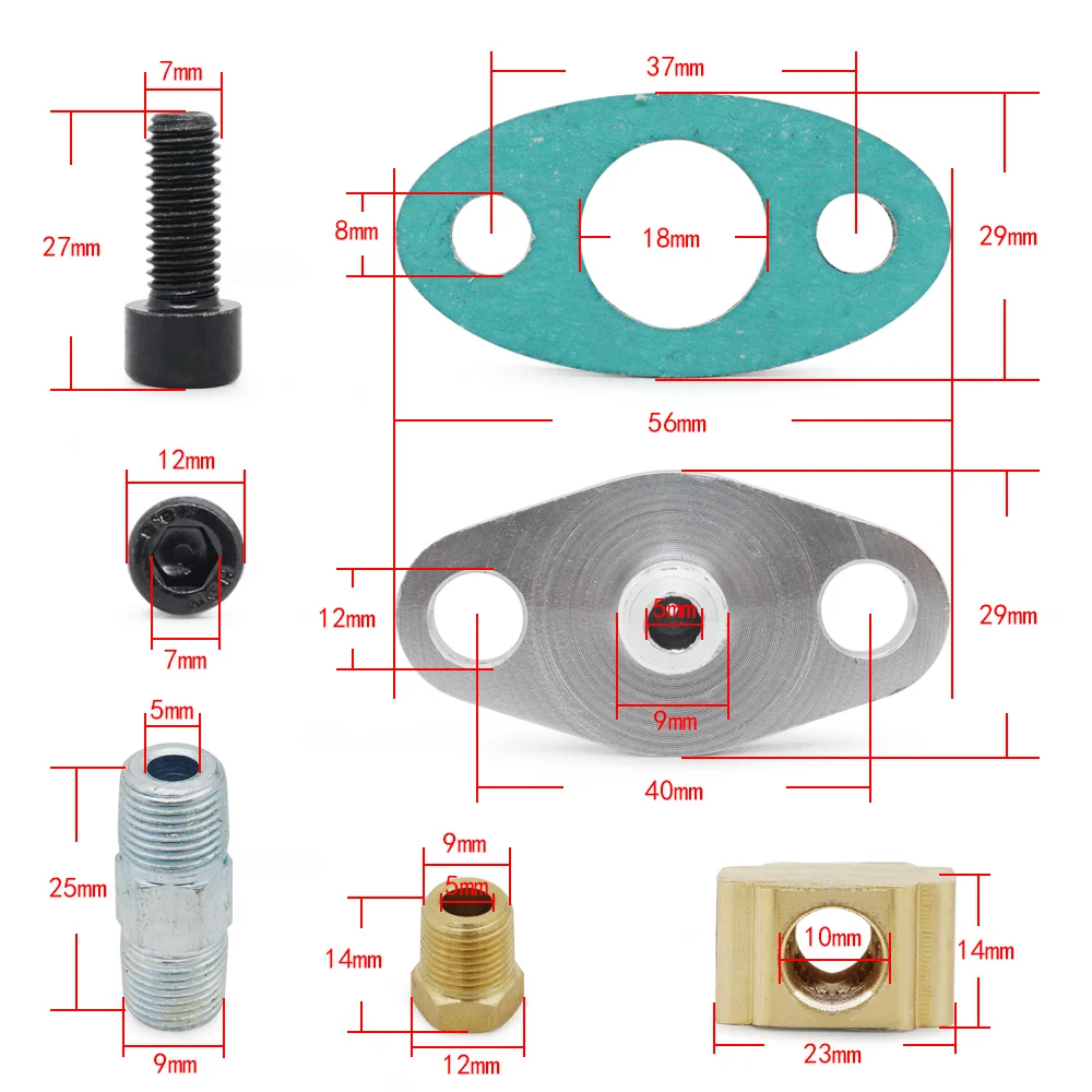 Kit de ligne de vidange de rajeunissement d'huile turbo, turbocompresseurs de 41 pouces résistants à 90, T3, T4, T60, T61, T70, 1/8 Pnt