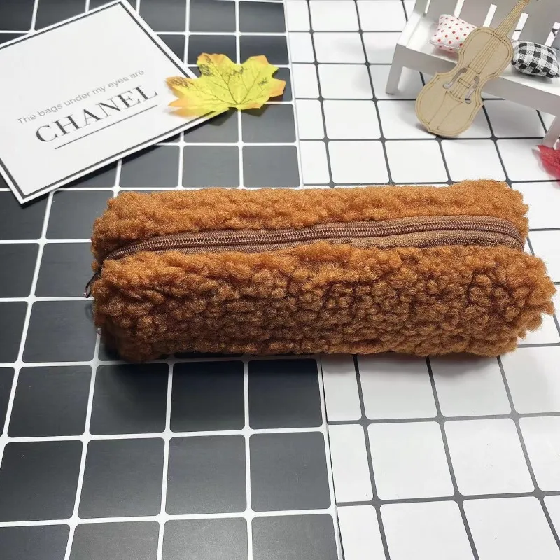 Piórnik polarowy Japońska wełna jagnięca Mały świeży kosmetyczka na kosmetyki i przybory toaletowe