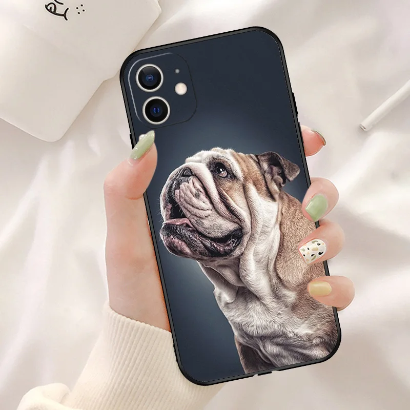 Phone Cases For iphone 15Pro XS Max 11 12 13 14 Pro 7 8 15 Plus Mini SE X XR Cute French English Bulldog Camera Protective Cover