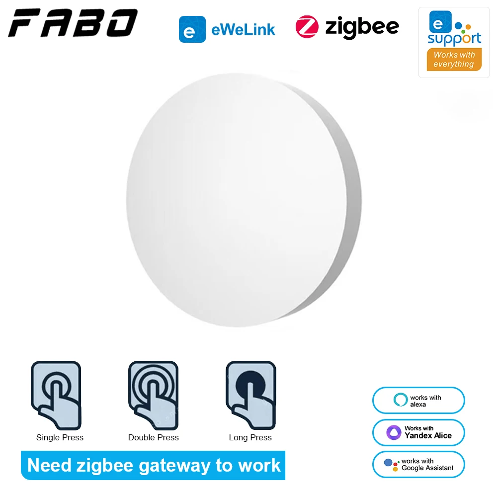 eWelink Zigbee Smart Push Button Wireless Switch Include Battery Remote Control Automation Scenario Switch Need eWelink Hub
