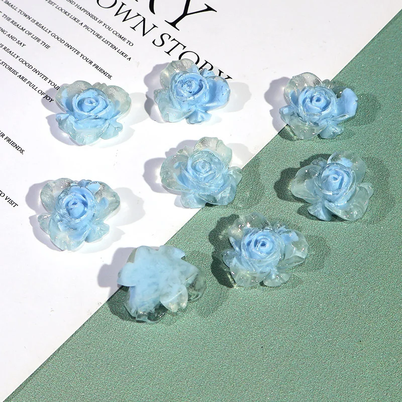 Best Ice Translucent Rose Blue Rose Resin Flower Fortune Bag diy two-color luminous rose Spring Dew material