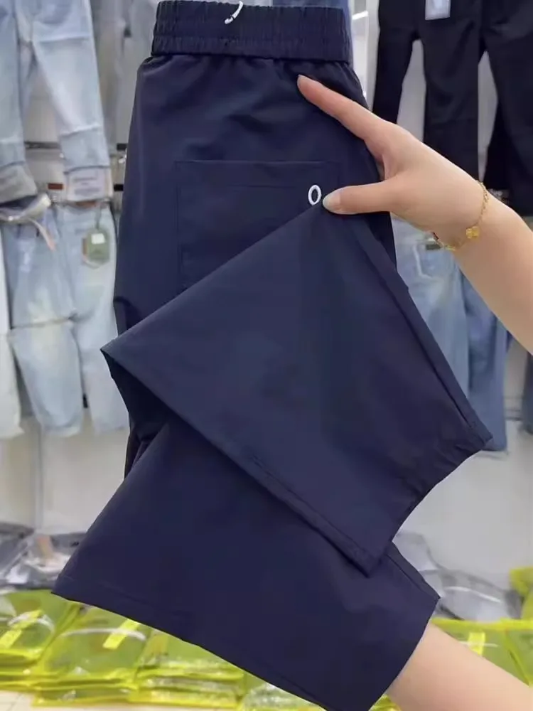 Coréen Sle été mince dix-huit pantalons femmes nouvelle grande taille Qui sec Harlan décontracté coupe ample minceur papa pantalon