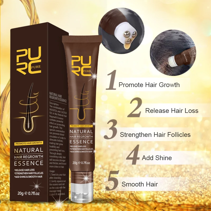 PURC 300ml Biotin Shampoo Ginger Hair Growth Essence Sets Hair Growth Products for Men Women Hair Care