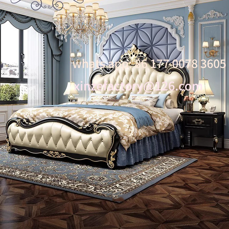 Customizable European Simple Bed Queen Baby Luxury Modern Nordic Princess Sleeping Bed Castle Girls Floor Wood Patio