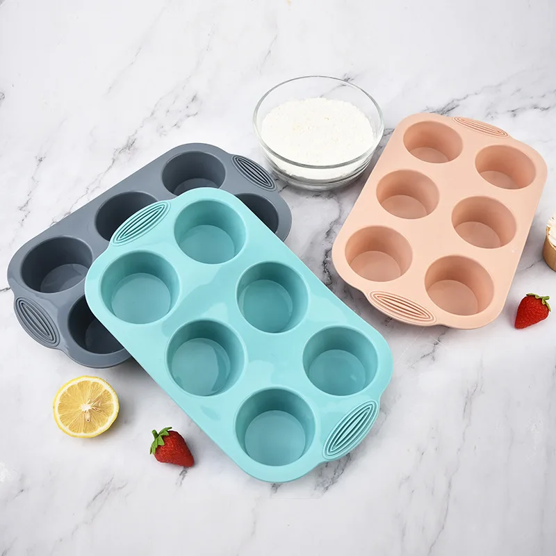 Silicone Round Cake Mold DIY Cookies Fondant Baking Pan Non-Stick Pudding Cake Molds Chocolate Baking Tools Bakeware 6 Holes