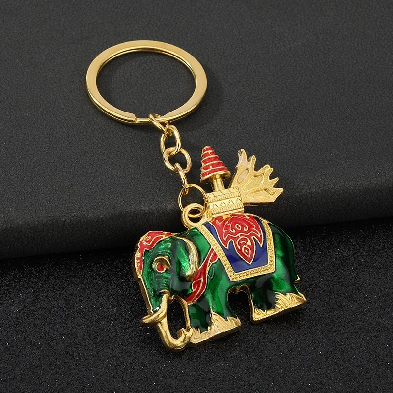 Elephant Motorcycle Keychain Accessories Outdoor Sports Backpack Exquisite Handicraft Hang Decoration Cycling Couple Keyholder