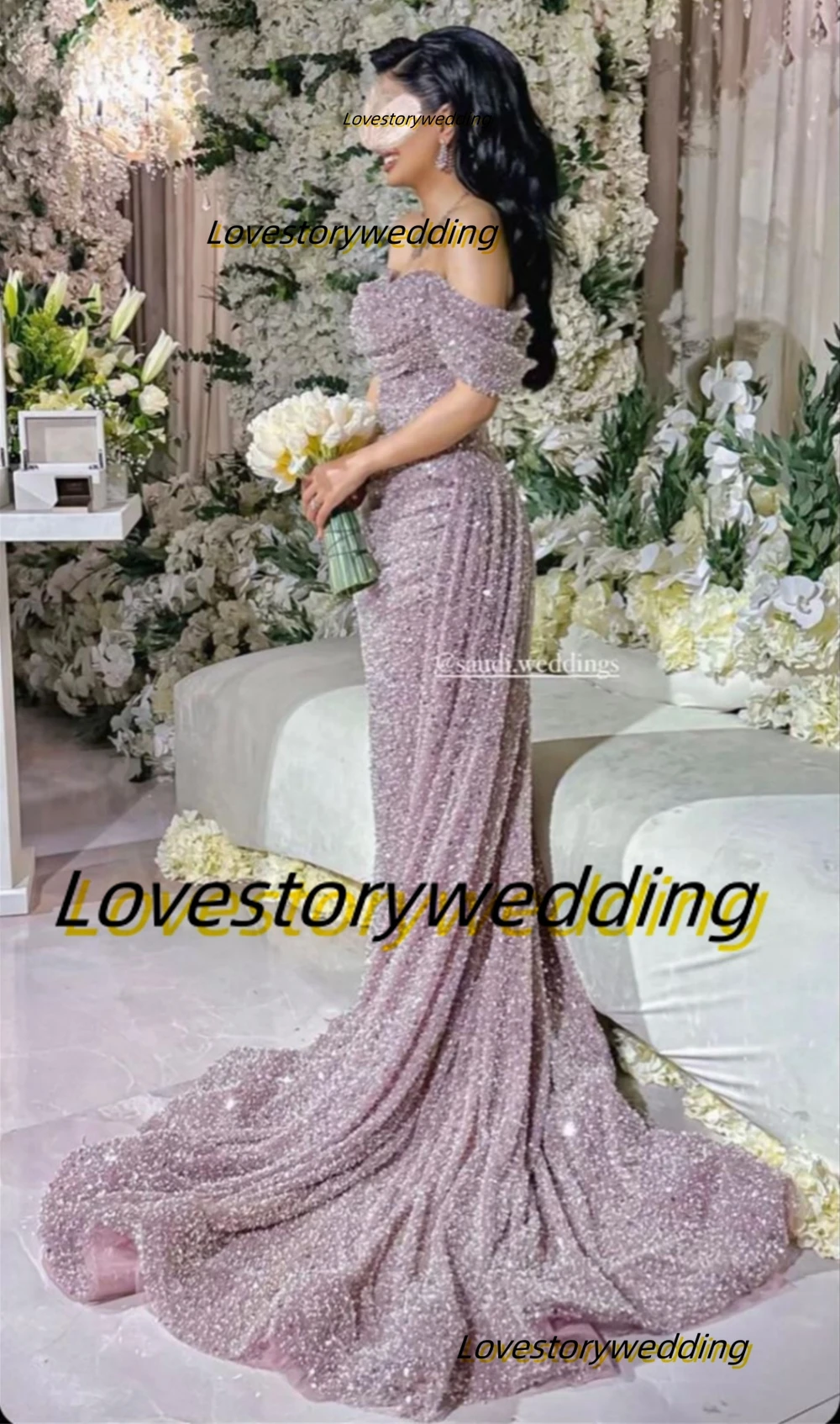 Customized Bride Wear Mermaid Dress for Wedding Party Sweetheart Off Shoulder Prom Dresses with Overskirts Long Evening Gowns