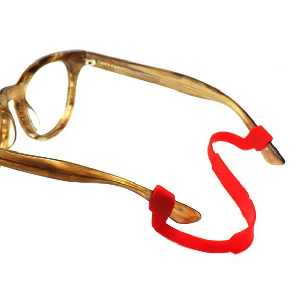 Durable Eyeglasses Sunglasses Glasses Anti-slip Elastic Silicone Headband Strap (Red) Anti-slip Silicone Strap