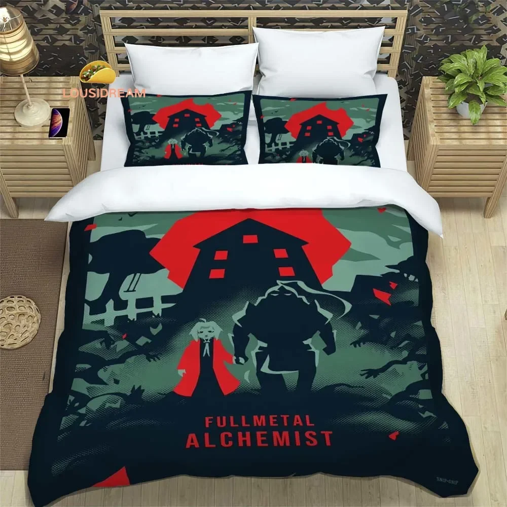 

F-FULLMETAL ALCHEMIST Sheets Quilt Covers Bedding Dormitory Sheets Three-piece Bedding Set Three-piece Soft Warm Bedding Set