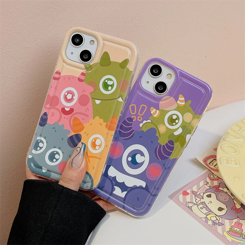 Cute Halloween One eyed Monster Phone Case For iPhone 14 13 12 11 Pro XS MAX XR 7 8 Plus Mini Silicone Cover Cases