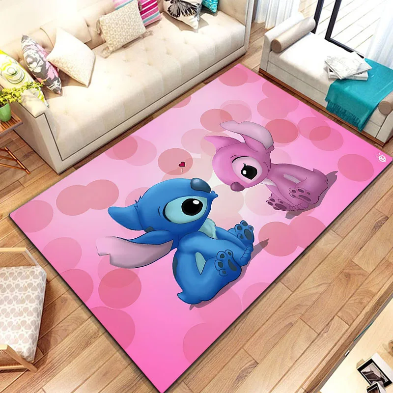 Disney Stitch Carpet Yoga Living Room Decor Children\'s Crawling Mat Doormat Living Room Area Rug Games Area Washroom Floor Mat