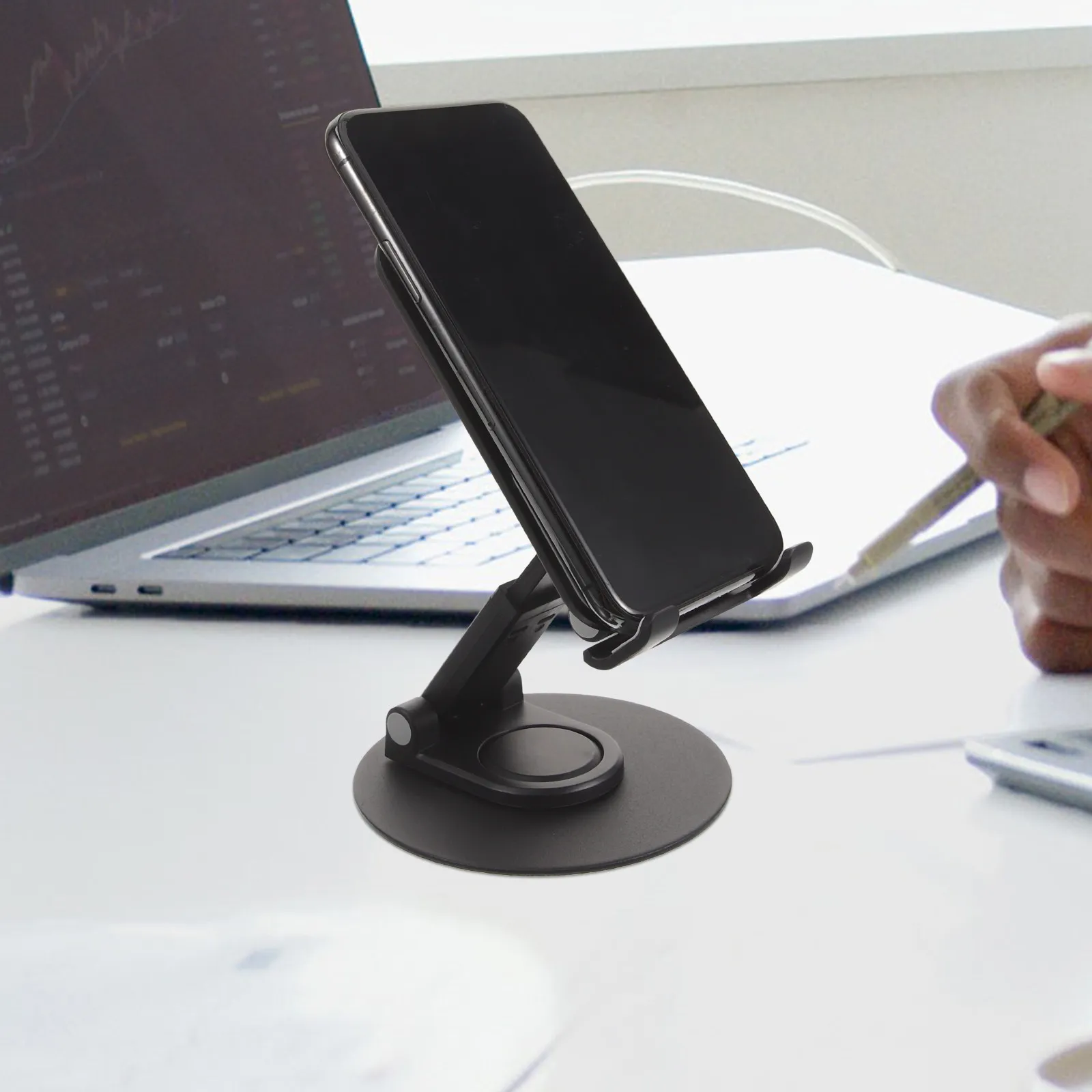 Folding Rotatable Phone Stand Adjustable Desk Cellphone Holder Portable Mobile Phone Stand for Tablet Office Movie Live