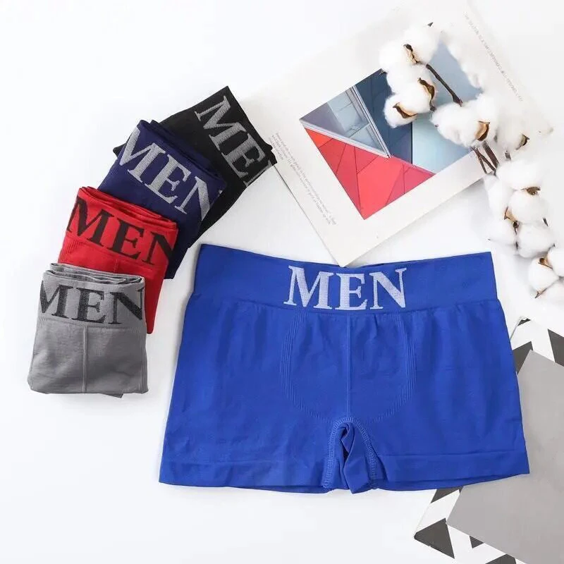 5/10 Pcs Plain Color Boxer Briefs Breathable High Elastic Comfortable Men's Underpants Sexy Men's Flat Corner Underwear
