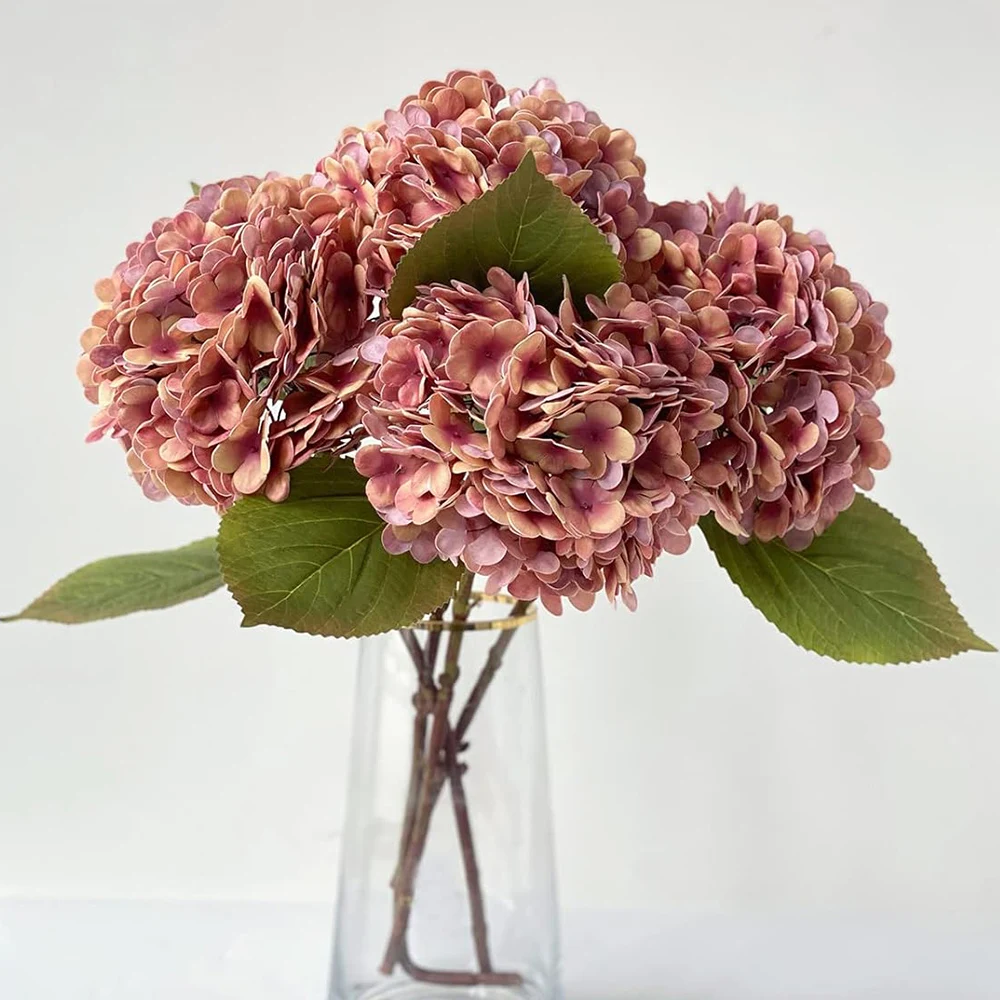 Silk Hydrangea Artificial Flowers Vase for Home Decoration Accessories Wedding Decorative Fake Plants Christmas Garland Material