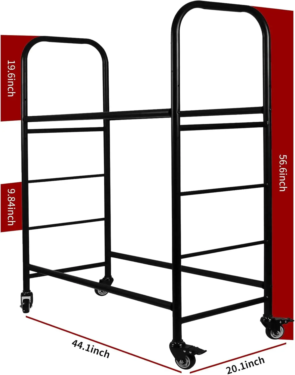 رف تخزين إطارات المرآب المتحرك مع بكرات، يحمل 8 إطارات، أرفف معدنية قابلة للتعديل #5