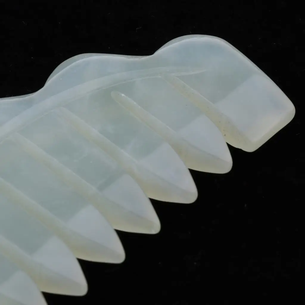 Китайская традиционная натуральная нефритовая массажная расческа Гуа Ша, массажер для кожи головы, релаксация