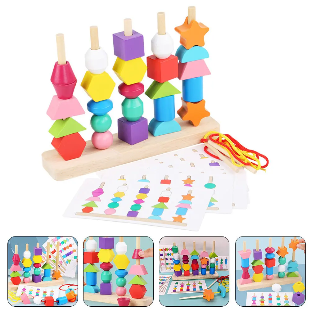 

Набор деревянных бусин для сортировки по форме и цвету: развивающая игра для малышей, развивающая мелкую моторику и раннее обучение