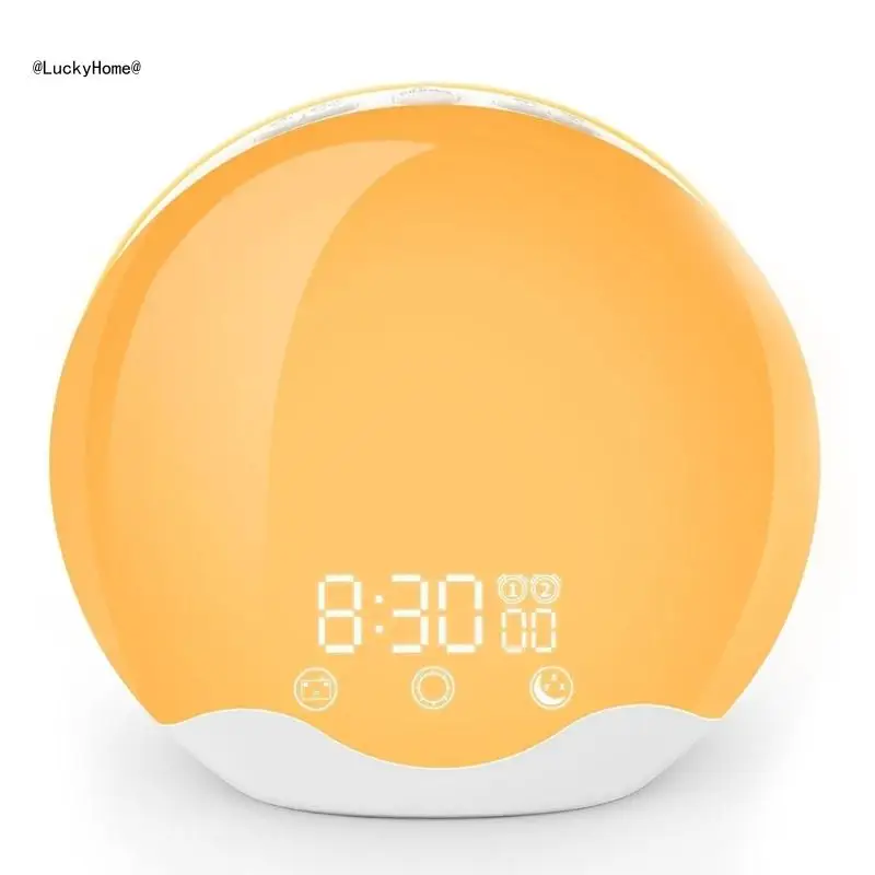 Multifunctional Wake Up Light Alarm Clock Simulated Sunrising Christmas Gift 11UA