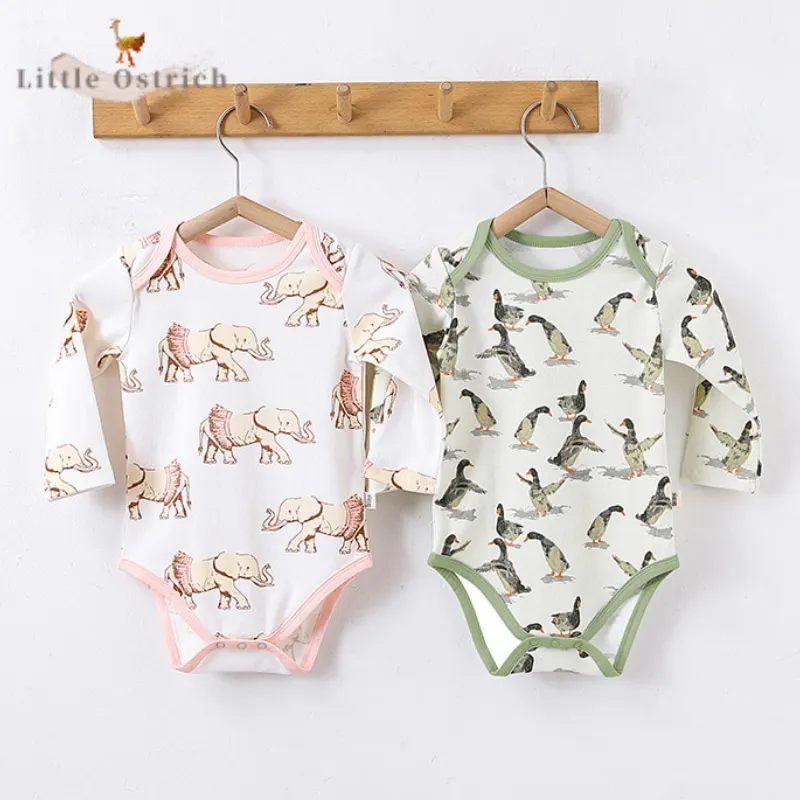 Newborn Baby Girl Boy Cotton Romper Autumn Spring Infant Toddler Child Long Sleeve Jumpsuit Casual Pullover Baby Clothes 3-18M