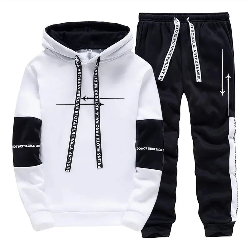 

Mens Tracksuit Printing Fashion Casual Hoodie Fall Winter Sweatshirts Sweatpants Street Sports Jogging Mens Clothing Tops Pants