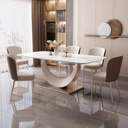 Modern Dining Rooms Kitchen Table Rectangular Chairs Room Marble Reception Restaurant Bord Bwrdd Sedentary Luxury Furniture Home