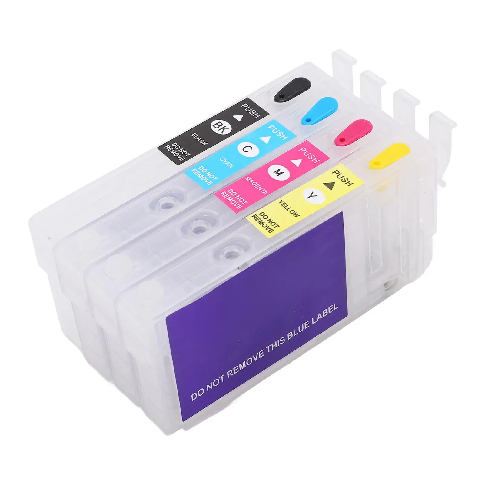 4Pcs Refillable Ink Cartridge Set for T802XL Printers   Black, Cyan, Magenta, Yellow   Chipless   Replacement Kit