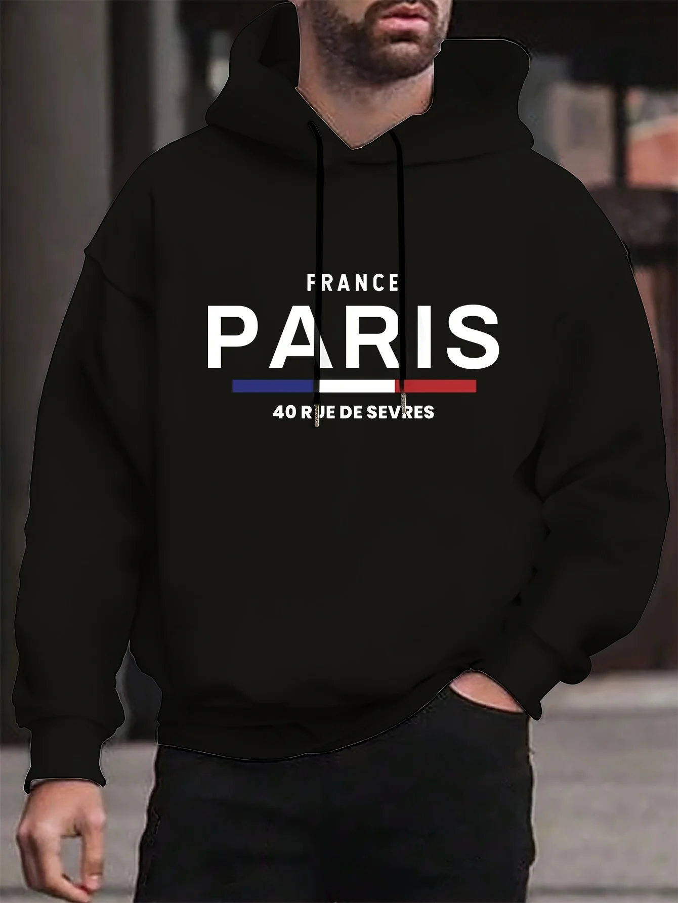 

Men's Pullover Hoodie - Long Sleeve Hooded Sweatshirt with Drawstring, Loose Casual Top for Autumn Winter