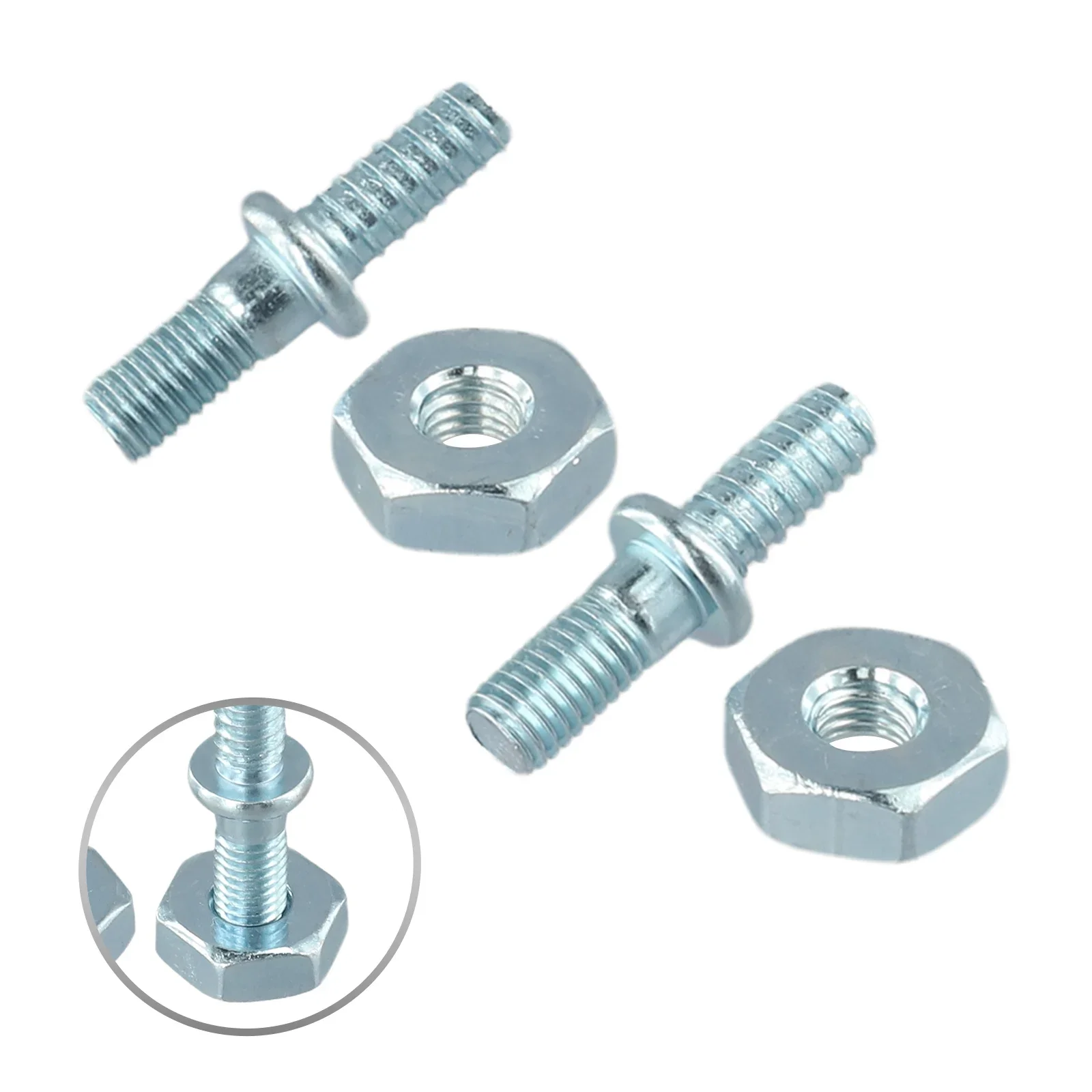 2Pairs Bar Studs & Nuts For MS170 MS180 MS210 MS230 MS250 Chainsaw Chainsaw Silver Tool Parts Garden Power Tool