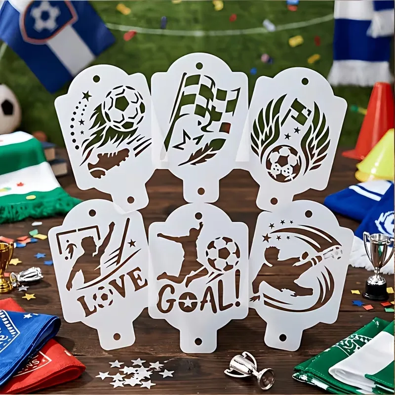 240pcs Football Reusable Face Paint Stencils for Body Art Painting Sports Theme Heart Flame Makeup Temporary Tattoos Stencils