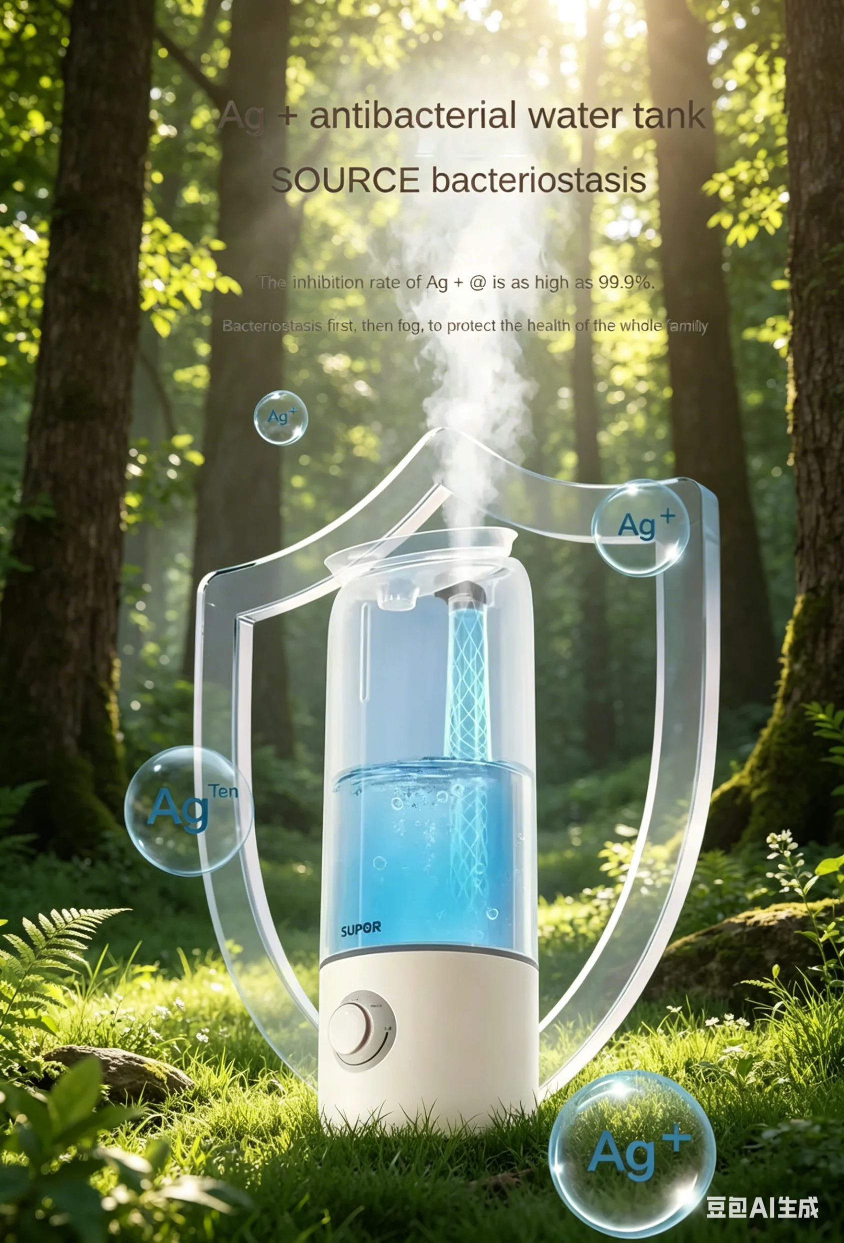 ubor Volcano Aroma Humidifier 560ml Large Capacity Flame Essential Oil Diffuser Silent Air Humidifier for Home Bedroom Baby Safe