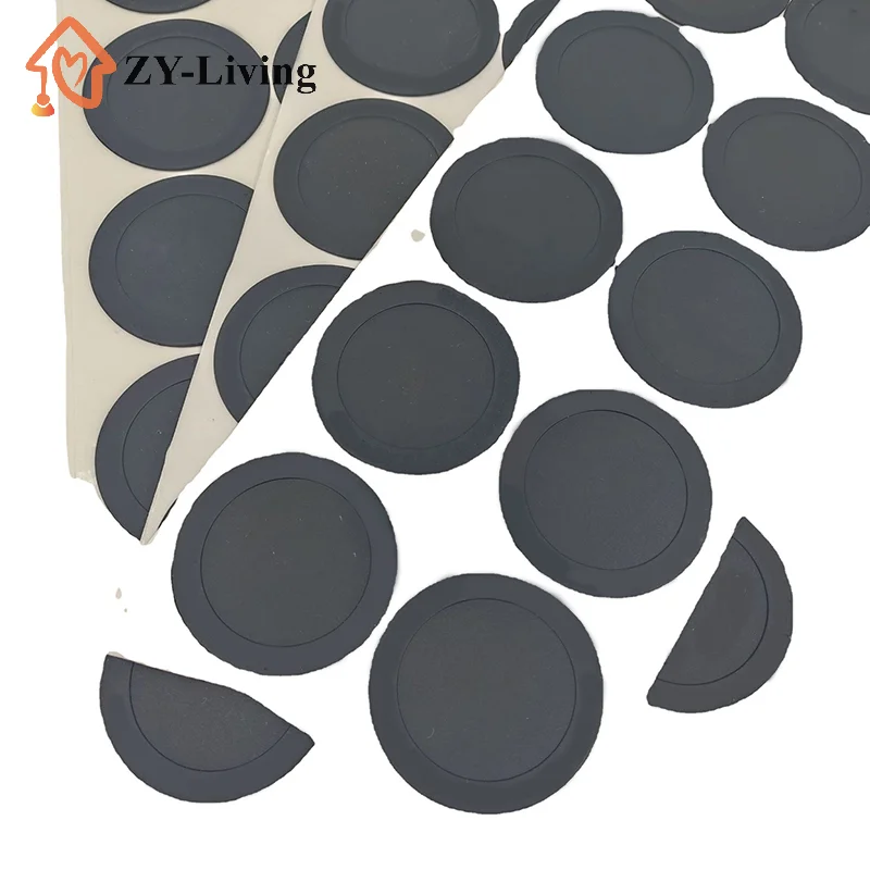 4Pcs 50-65mm Round Black Rubber Coaster Pad Self Adhesive Cup Bottom Stickers Non-slip Anti-scald Tumbler Cup Protective Pads