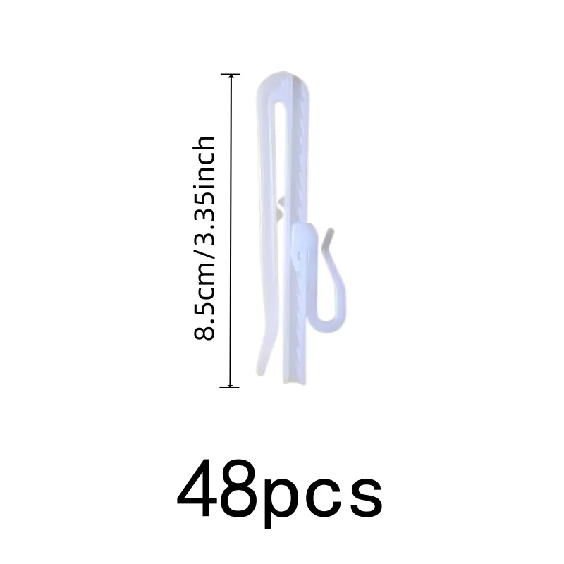 48 pcs 8.5cm Adjustable Curtain Hooks, Strong Load Support, Living Room Curtains Bedroom Window Drapery