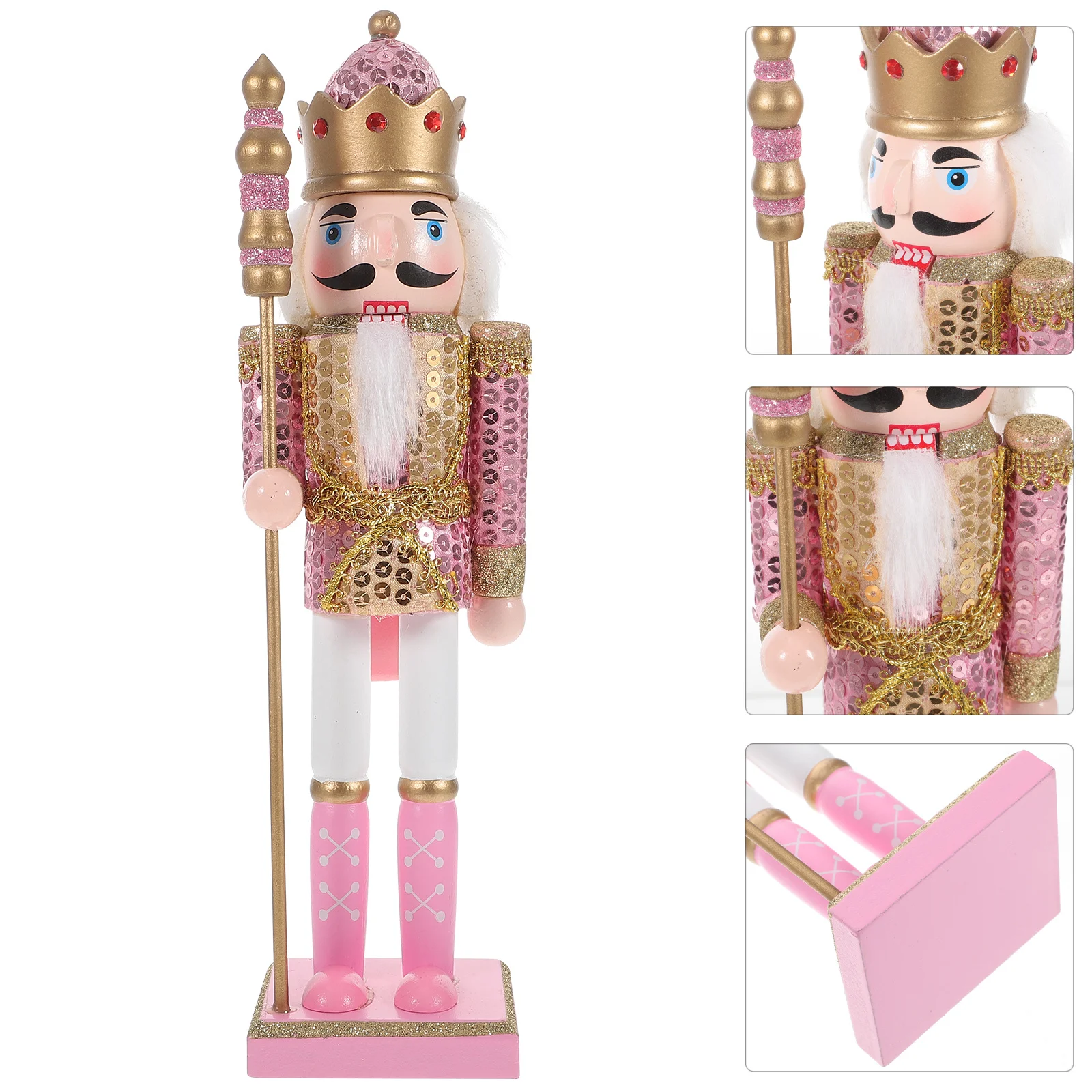

Christmas Nutcracker Wooden Soldier Statue Traditional Hand-Painted Xmas Decoration Holiday Home Party Ornament