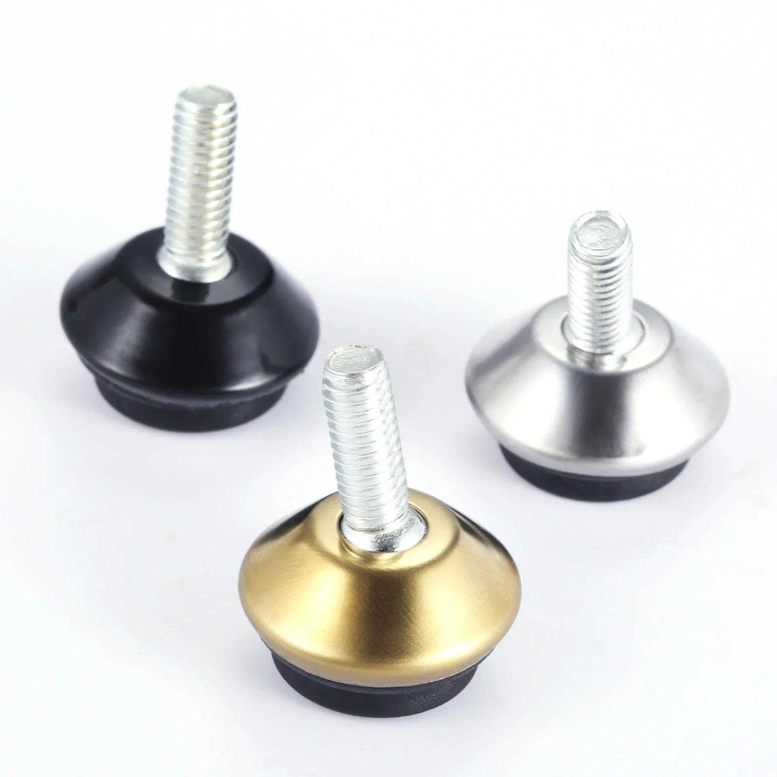 4 sztuk M6x15mm obrotowa noga meblowa niwelatory stopy Glide regulowany poziomowanie podkładka pod stopy czarna podstawa do stołów krzesła szafki Riser