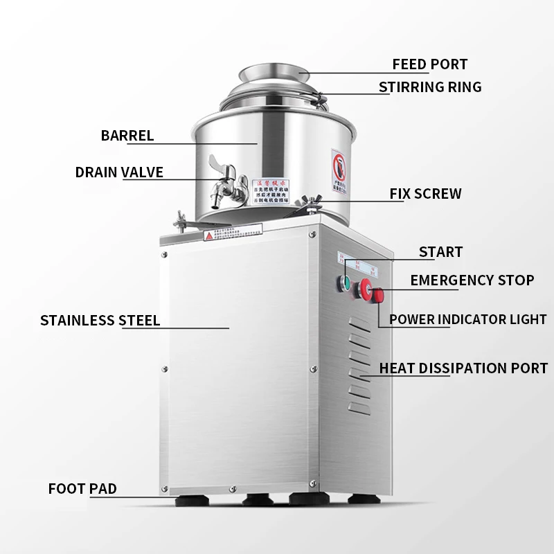 Batedor de almôndegas comercial de aço inoxidável elétrico batedor de carne máquina de almôndegas 1500w-4000w 220v batedor de almôndegas