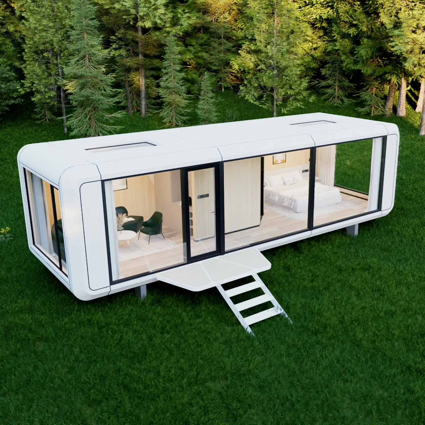 Modern Modular Prefab Steel Houses Movable Tiny Space Capsule & Sleep Cabin Container for Villas