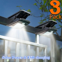 Solar Security Light Outdoor Motion Sensor Clip, Super Bright Garden,IP65 Waterproof Outside Camping Lights