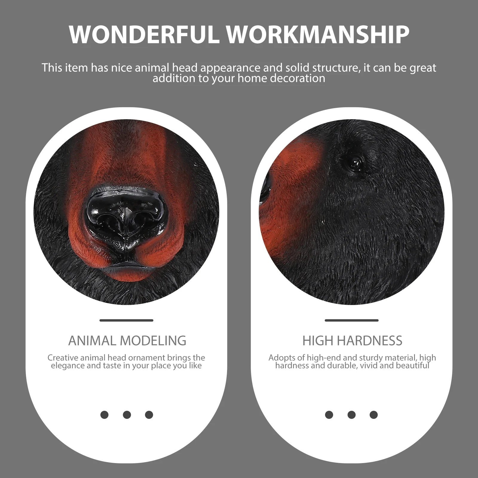 

1Pcs Bear Head Wall Ornament Resin Animal Head Hanging Decoration Creative Home Wall Art for Indoor Outdoor Spaces