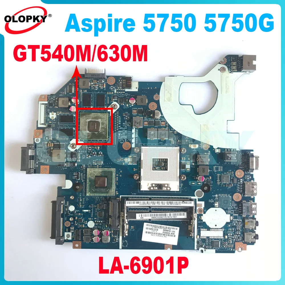 

MBRFF02005 Mainboard for Acer Aspire 5750 5750G laptop motherboard P5WE0 LA-6901P with GT540M/630M GPU HM65 DDR3 fully tested