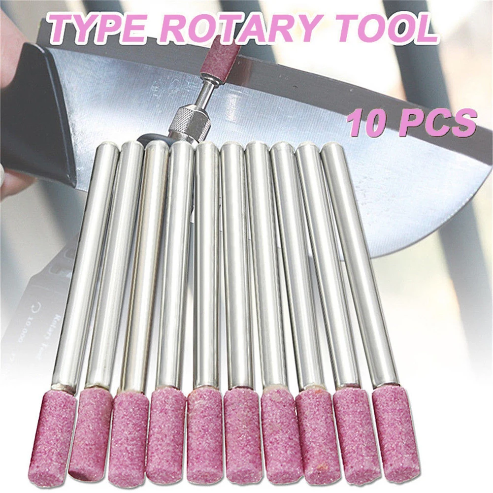 

10pcs Ceramic Stone Polishing Grinding Tools Set For Precision Grinding Process&burr Cleaning Rotary Die Grinder Drill Bit Tool