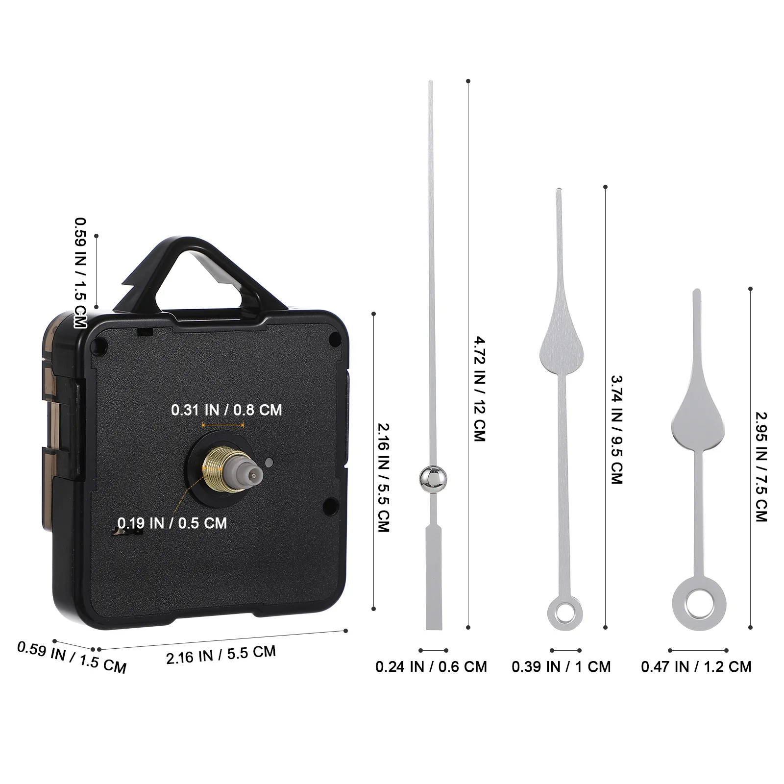 1Set Silent Clock Movement Kit Operated Quartz Mechanism for 25-30cm Wall Clock DIY Replacement Parts Durable Plastic