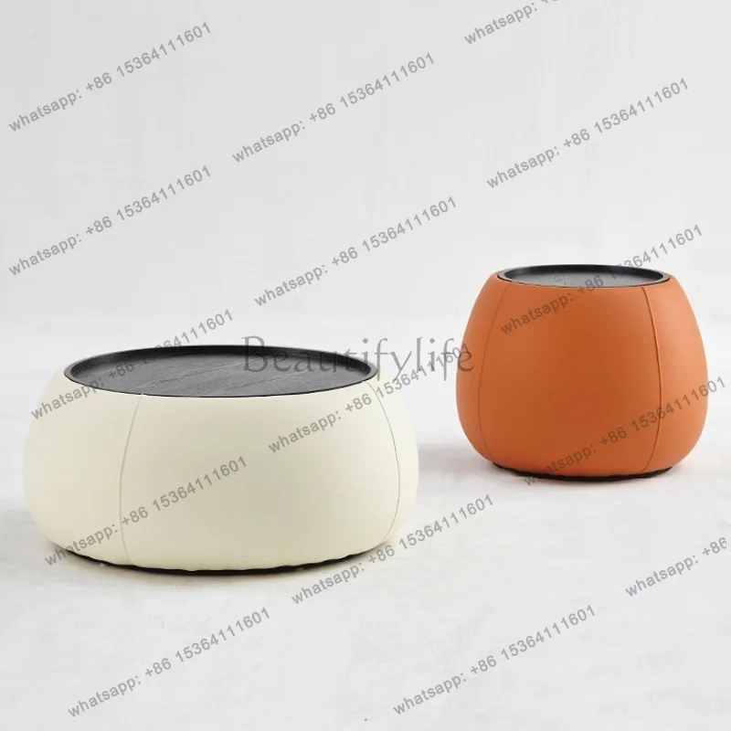 

Light luxury storage coffee table combination Modern small apartment household size round tea table